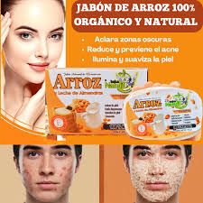 Jabón artesanal de arroz y leche de almendras